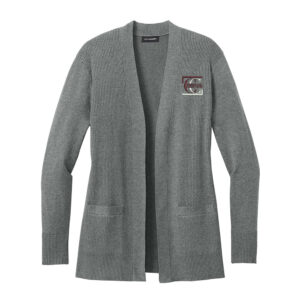 WACC Port Authority Women’s Easy Care Open-Front Cardigan Sweater-Medium Grey Heather