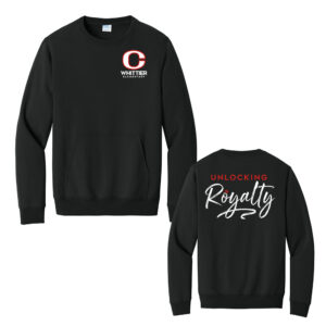 Whittier Staff Unisex Core Fleece Crewneck Pocket Sweatshirt-Black