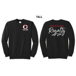Whittier Staff Tall Fleece Crewneck Sweatshirt-Black