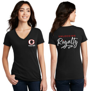 Whittier Staff District Made Ladies Perfect Blend V-Neck Tee-Black