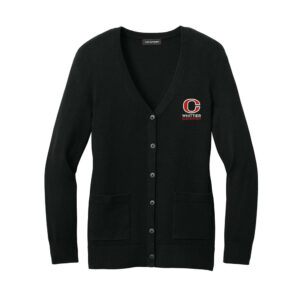 Whittier Staff Port Authority Women’s Easy Care Button-Up Cardigan Sweater-Black