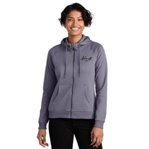 Adcraft Allmade Women’s Organic CVC Fleece Full Zip Pullover Hooded Sweatshirt-Cosmic Purple