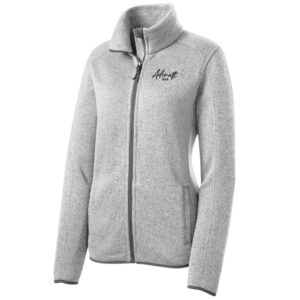 Adcraft Port Authority Ladies Sweater Fleece Jacket-Grey heather