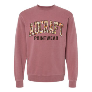 Adcraft Unisex Independent Trading Midweight-Pigment Dyed crewneck sweatshirt-Maroon