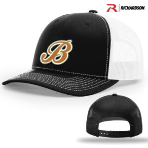 Barnstormers Richardson Pro Mesh Adjustable Trucker Cap Split-Black/White