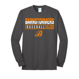 Barnstormers Unisex Cotton Long Sleeve Tee-Charcoal