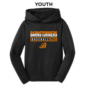 Barnstormers Sport-Tek youth Sport Wick Fleece Hooded Pullover-Black