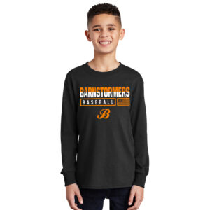 Barnstormers Youth Cotton Long Sleeve Tee-Black