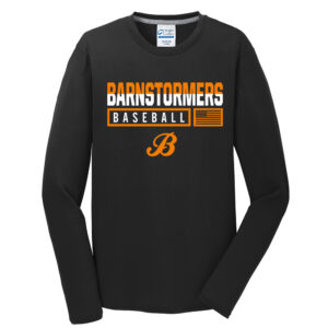 Barnstormers Men Long Sleeve Essential Blended Performance Tee-Black
