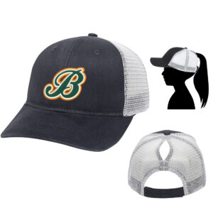 Barnstormer Boltz SB Ladies Fit With Ponytail Mesh Back Hat Split-Black/White