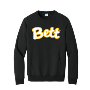 Bett Unisex Core Fleece Crewneck Pocket Sweatshirt-Black