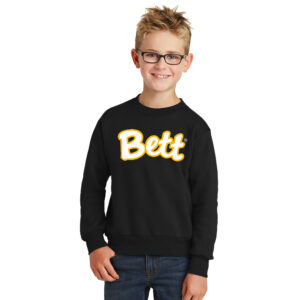 Bett Youth Fleece Crewneck Sweatshirt-Black