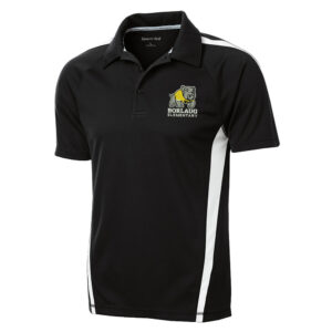 Borlaug Elementary Sport Tek Men PosiCharge Micro Mesh Colorblock Polo-Black/White