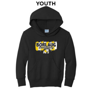 Borlaug Elementary Youth Fleece Hooded Sweatshirt-Black