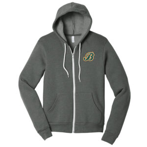 Barnstormer Rockers Bella and Canvas Unisex Sponge Fleece Full Zip Hoodie-Deep Heather
