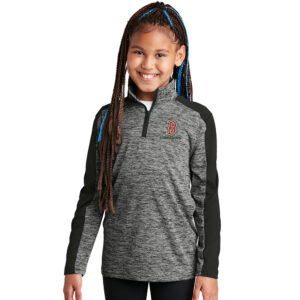 Toreadors Sport-Tek YOUTH PosiCharge Electric Heather Colorblock 1/4 Zip-Black Electric /Black
