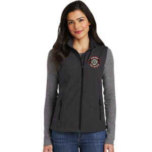 Coggan Fire Port Authority Ladies Core Soft Shell Vest-Black/Charcoal Heather