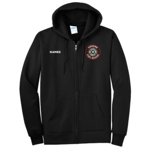 Coggan Fire Unisex Ultimate Full-Zip Hooded Sweatshirt-Black