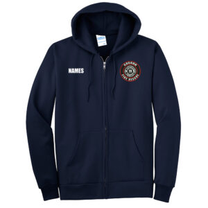Coggan Fire Unisex Ultimate Full-Zip Hooded Sweatshirt-Navy