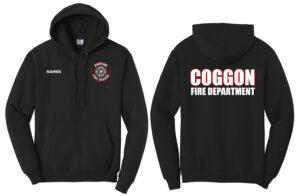 Coggan Fire Unisex Fleece Hooded Sweatshirt-Black