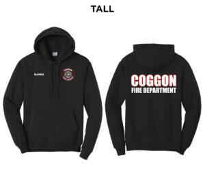 Coggan Fire Tall Fleece Hooded Sweatshirt-Black