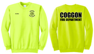 Coggan Fire Unisex Fleece Crewneck Sweatshirt-Safety Green