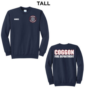 Coggan Fire Tall Fleece Crewneck Sweatshirt-Navy