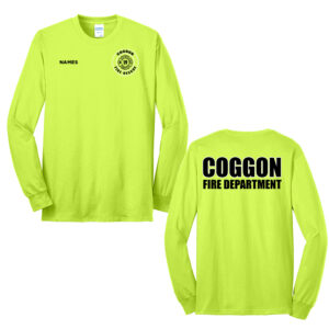 Coggan Fire Unisex Long Sleeve Tee-Safety Green