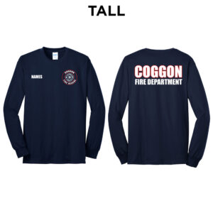 Coggan Fire Tall Long Sleeve Tee-Navy