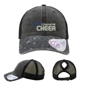 Camanche Cheer Infinity Her Women’s Printed Visor with Mesh Back Cap-Black/Black Leopard