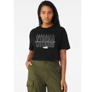 Camanche Cheer BELLA CANVAS Women’s Jersey Crop Tee-Black