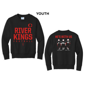 CMS Kings Football Youth Fleece Crewneck Sweatshirt-Black