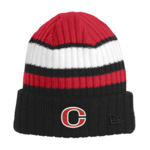 Clinton New Era Ribbed Tailgate Beanie-Red/Black/White