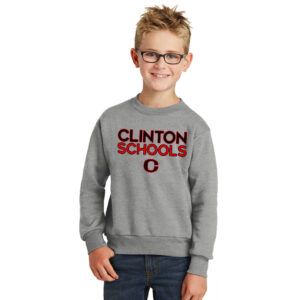 Clinton Youth Fleece Crewneck Sweatshirt-Athletic Heather