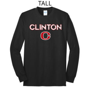 Clinton Tall Cotton Long Sleeve Tee-Black