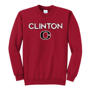 Clinton Unisex Fleece Crewneck Sweatshirt-Red