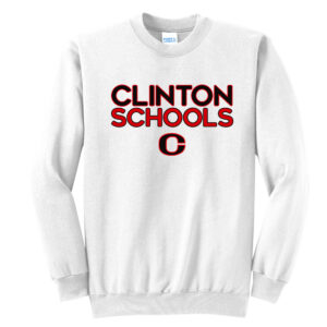 Clinton Unisex Fleece Crewneck Sweatshirt-White