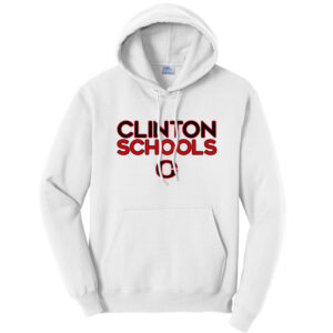 Clinton Unisex Fleece Hooded Sweatshirt-White