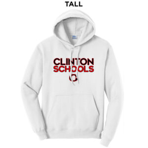 Clinton Tall Fleece Hooded Sweatshirt-White