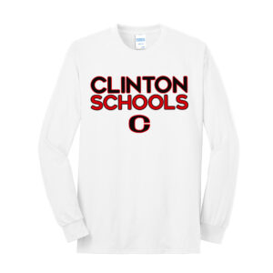 Clinton Unisex Cotton Long Sleeve Tee-White