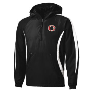 Clinton Sport-Tek Colorblock Raglan Anorak Adult-Black/white