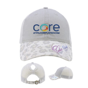 Core Plastech Infinity Her Women’s Printed Visor with Mesh Back Cap-Grey Snow Leopard