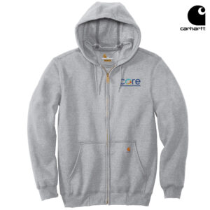 Core Plastech Carhartt Midweight Hooded Zip Front Sweatshirt-Heather Grey