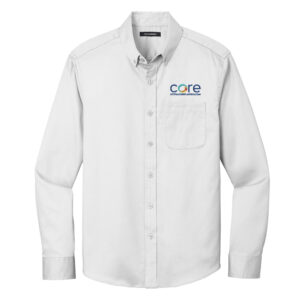 Core Plastech Port Authority Long Sleeve SuperPro React Twill Shirt-White