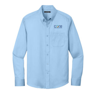 Core Plastech Port Authority Men Long Sleeve SuperPro React Twill Shirt-Cloud Blue