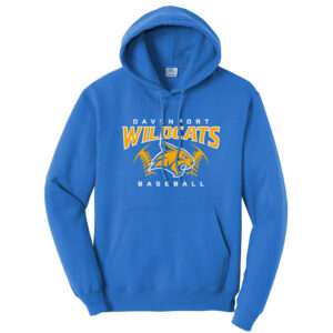 DW 10u Baseball Unisex Fleece Hooded Sweatshirt-Royal