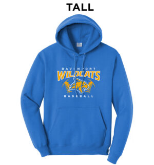 DW 10u Baseball Tall Fleece Hooded Sweatshirt-Royal