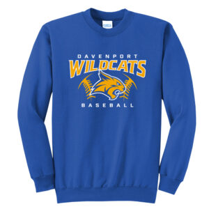 DW 10u Baseball Unisex Fleece Crewneck Sweatshirt-Royal