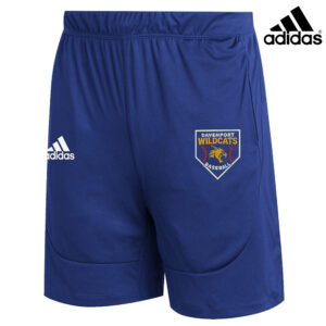 DW 10u Baseball Adidas Sideline 21 Knit shorts with pockets-Royal (L, XL, 2x)