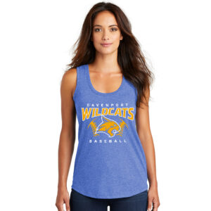 DW 10u Baseball District Made Ladies Perfect Tri Racerback Tank-Royal Frost